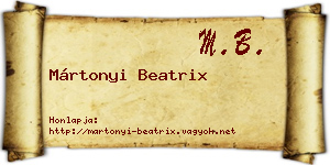 Mártonyi Beatrix névjegykártya