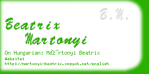 beatrix martonyi business card